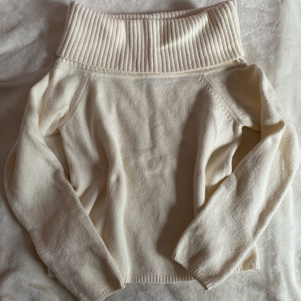 Old Navy cream off-shoulder sweater